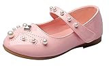 (コ-ランド) Co-land ガールズシューズ フォーマル 女の子 子供靴 履きやすい フラット ドレスシューズ キッズ 真珠飾り 女児 ベビー 結婚式 発表会 ピンク 16cm