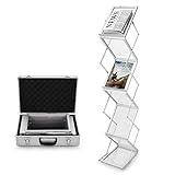 マガジンラック パンフレットスタンド パンフレットディスプレイスタンドフロアポップアップカタログリーフレットフライヤーホルダー折りたたみ式文学ホルダーマガジンラック (色 : 白, サイズ : 35x27x148cm)