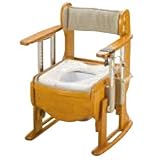 リッチェル:木製トイレ きらく 座優 肘掛昇降(脱臭器付) 型式:18740