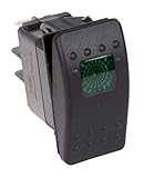 Daystar Universal Rocker Switch with Green Light 20 Amp Single Pole KU80012 Made in America [並行輸入品]