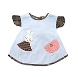 Simple Plan　ベビー　子供　お食事用　お絵描き ねんど遊びなどに最適　スタイ　エプロン　ビブ　かわいい　うさぎ　動物柄　ドット　水玉　100%綿製　防水　ポリエステル　ポケット付き　柔らかく