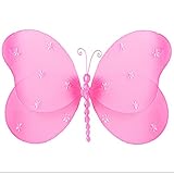 HangingバタフライダークピンクFuchsia Sparkleナイロンメッシュ蝶デコレーション装飾赤ちゃん保育園寝室女の子部屋天井壁装飾結婚式誕生日パーティーベビーシャワーバスルームキッズ3dアー
