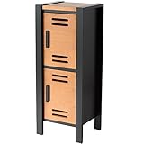 ライフスタイリングショップ キャビネット 2段 幅39×奥行33×高さ97.5cm 木製 チェリー ツートン AN-162LB