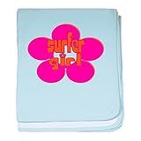 CafePress – Surfer Girl – スーパーソフトベビー毛布、新生児おくるみ ブルー 069200035825CD2