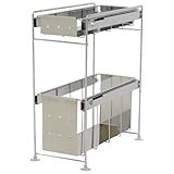 ビーワーススタイル 洗面下ラック 2段 幅17 ステンレス YA-810039