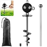 SELEWARE 犬用アンカー ドッグアンカー 犬 ペグ 360度回転 キャンプ 犬 リード 杭 ドッグステーク 係留ステッキ 係留用ペグ 犬用 ドッグポール 42cm 大型犬 ペット用 地面固定