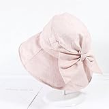 Hatrita-J 夏の薄い金麻綿帽子布帛帽子大ひさし日除け日焼け止め漁師帽リボン折りたたみ太陽帽,d