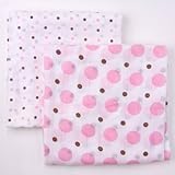Bambino Land Muslin Organic Blankets Dots Pink & Brown - 2 Pack by Bambino Land [並行輸入品]