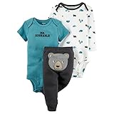 Carters Baby Boys 3-Piece Little Character Set Mr Adorable Bear, Turquoise, 24M by Carter's
