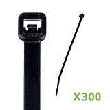 NavePoint 10 Inch Nylon UV Resistant Cable Wire Zip Tie 50 lbs - Black 300 Pack Lot Pcs Qty [並行輸入品]