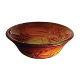 Yosemite Home Decor BELLA Fused Topmount Brunette Round Glass Basin, Sunrise Orange [並行輸入品]
