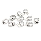 uxcell 　ステンレス鋼　リング　蠕動　ホースクランプフープ　9-16mm　10個 幅10mm