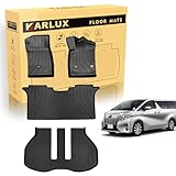 KARLUX トヨタALPHARD アルファード/ヴェルファイア 30系 7/8人乗り車専用のフロアマット＆ラゲッジマット5点セット。3Dカーマットは防水・防滑・防汚でTPE素材製。ALPHARD アルファード/ヴェルファイア 30系 7/8人乗り車に最適化されたカスタム設計。 (1-2列目フロアマット+ラゲッジマット.)