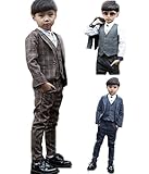 子供スーツ キッズ 長袖ジャケットコート＆長ズボン＆ベスト男の子 スーツ キッズ フォーマル 男の子 子供フォーマル 子供服 男の子 フォーマルスーツ (100CM, グレー(4点セット）)