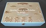Silver Plated Baby Boy's Large Keepsakes Box in Blue by Shudehill