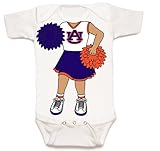 オーバーンTigers Heads Up 。Cheerleader Baby Onesie