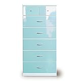 60幅 ハイチェスト 6段 【 60-6HC MVPDX 12/1 】　送料無料　日本製　製造元　メーカーの家具 (ブルー)