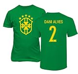 TCAMPブラジル2018 National Soccer # 2 Dani Alves世界選手権のメンズTシャツ Youth Small グリーン