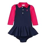 ポロラルフローレン ポニー付 カラーブロックドレス ピンク (女の子3～9か月用) 9M [並行輸入品]