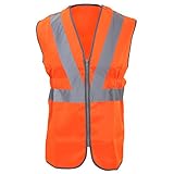 (ヨーコ) Yoko メンズ 高視認性 夜光/蛍光/光反射 安全 セーフティーベスト 男性用 (3XL) (蛍光オレンジ)