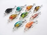 小さい クランクベイト 4g 4.5cm 9色 セット エリア 管理釣り場 ブラックバス ニジマス イワナ ヤマメ アマゴ トラウト ミノー トリプルフック