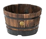 タカショー ウッドバレルプランター 浅型 M PPW-01MN ブラウン 奥行33×高さ20×幅33cm