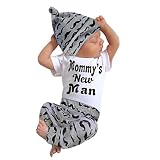 Clothesセット、Funic 3点/セット新生児男の子ロンパーストップス+ロングパンツ帽子服装0 – 18月 0-3 Month ブラック