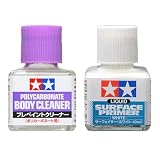 タミヤ プレペイントクリーナー87118 ＆ サーフェイサーホワイト87096 模型用下地処理セット 40ml ×2本