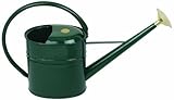 HAWS V136 Haws Slimcan, 8 liters, Galvanized Plus painted GREEN, with Oval Rose - 2 US gallons