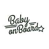 ネオン風 baby on board カッティングステッカー ダークグリーン 深緑