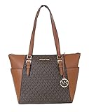 Michael Kors Charlotte Signature Large Top Zip Tote - Brown 35T0GCFT3B-847