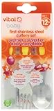 Vital Baby First Stainless Steel Cutlery Set, Orange by Vital Baby
