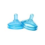 The First Years 2 Count GumDrop Wide Neck Nipples, Blue, Slow Flow by The First Years [並行輸入品]
