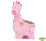 Musical Pink Giraffe Planter Plays "Brahms Lullaby." Adorable Nursery Decor by Burton & Burton [並行輸入
