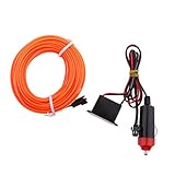 Perfk 全8色選べる　プラスチック　金属製　カーインテリアライト　ネオンコールドライト　ELライトストリップ　3M - オレンジ