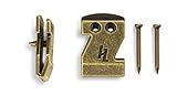 HangZ 40030bフラットマウントSawtooth画像フック（50パック）、20ポンド、アンティーク真鍮