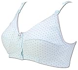 ローズマダム【rosemadame】 綿100％ マタニティ ハーフトップ【ハートドット柄】 ストラップオープン フロントオープン (4L, サックス)