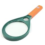 uxcell　拡大鏡　リーディングルーペ　ハンドル　プラスチックフレーム　2レンズ　アンチスリップ　5X 10X