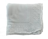 洗礼式毛布ホワイトニット洗礼ショールSarah Louise