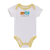 2匹の象　男女兼用　綿生地　かわいい　ベビー服　おしゃれ　赤ちゃん服　女の子　４サイズ　新生児　子供服　男の子　0-12月 (9M, 白色)