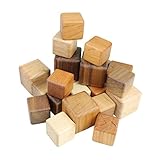 ソリッドメープル、ウォールナットとチェリーマルチサイズ木製ビルディングブロックのセット24