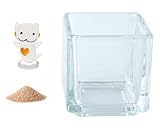 花市場直送便 ミニチュアガラス クリオネ & カラーサンド ベージュ & 植え込み用グラス ニューブロックS