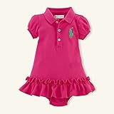 ポロラルフローレン ビッグポニー メッシュ半袖ワンピース ピンク (女の子3～9か月用) 6M [並行輸入品]