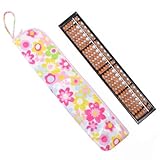 楽しく計算おしゃれそろばんセット(木製・23桁)　フラワー・ライト　日本製　N5700220