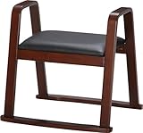 不二貿易 和室用 肘付き椅子 ダークブラウン ブラック 10584