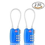 TSA Approved Luggageロック、bestga 3桁ケーブル組み合わせ荷物ロック盗難保護耐久性旅行荷物ロック、ロックバックパック、キャビネットロック、南京錠、スーツケースロック – 2パ