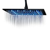 Rozin  LED  ライト  12  インチ  トップ  シャワー  ヘッド  オイルラブ  (ブラック)  レインフォール  オーバーヘッド  スプレーヤー 16インチ R5041604