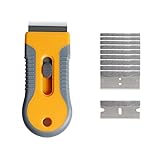 BESTOMZ 業務用ガラス掃除プロ用ツール ポケットスクレーパー 替刃付不銹鋼 10 個