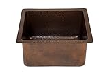 Premier Copper Products BREC16DB 16-Inch Universal Gourmet Rectangular Hammered Copper Kitchen Bar S