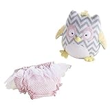 Baby Aspen Plush Gift Set, Haddie-Hoo and Bloomer Too Knit Owl, Gray/Multi by Baby Aspen [並行輸入品]